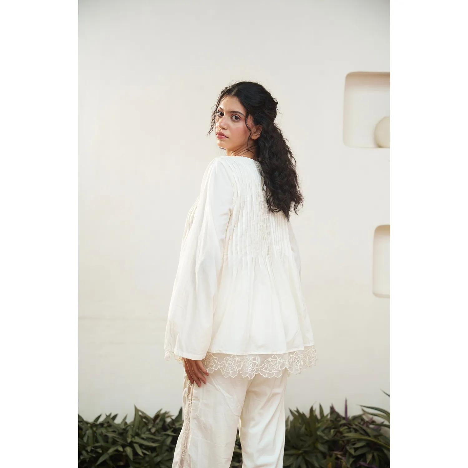 Our Dve Capsule 3 set top pantalone beige cotone