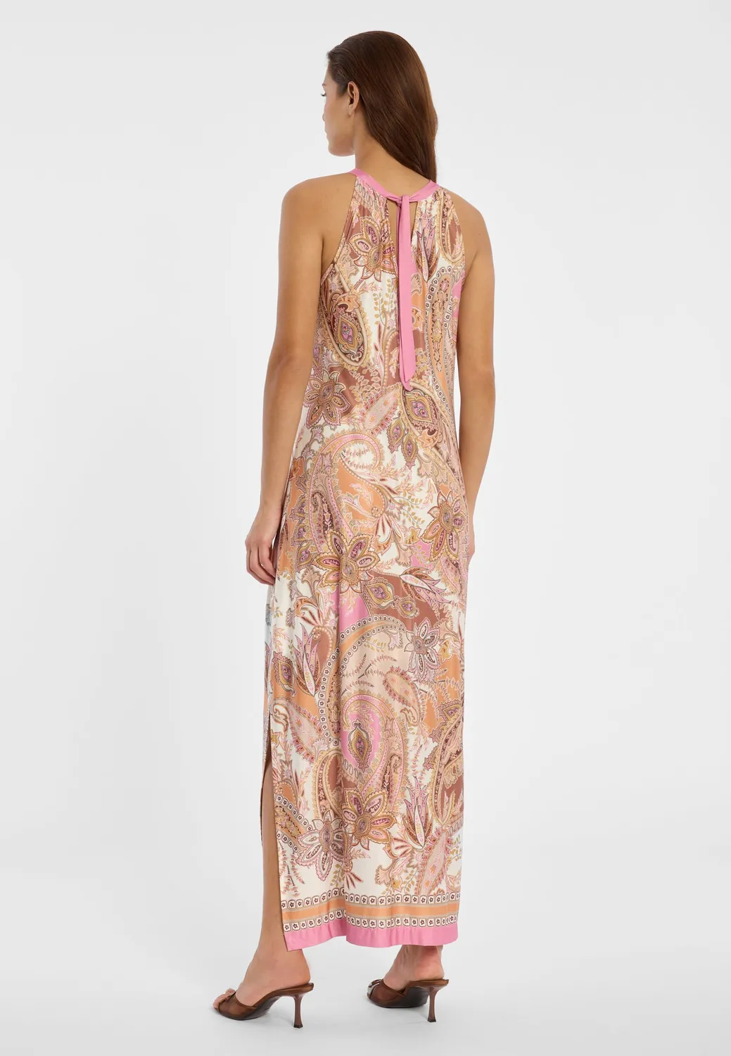 Ana Alcazar Dhyra maxi abito lungo satin paisley