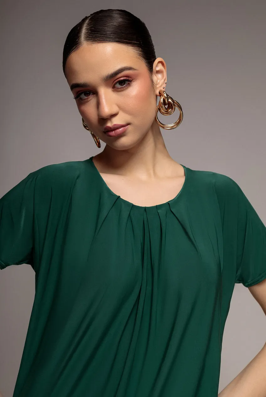 Goddiva DR3090 abito midi verde botanico M manica corta