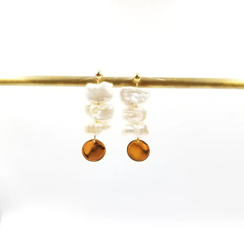 Our Dve Stack Pearl orecchini perla oro 18k