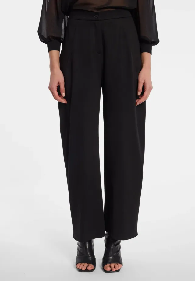 Ana Alcazar Ensensa pantaloni barrel neri vita alta