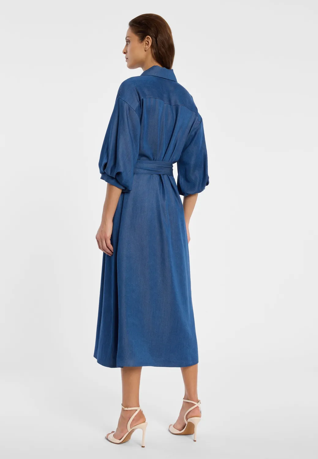 Ana Alcazar Darla abito camicia denim midi