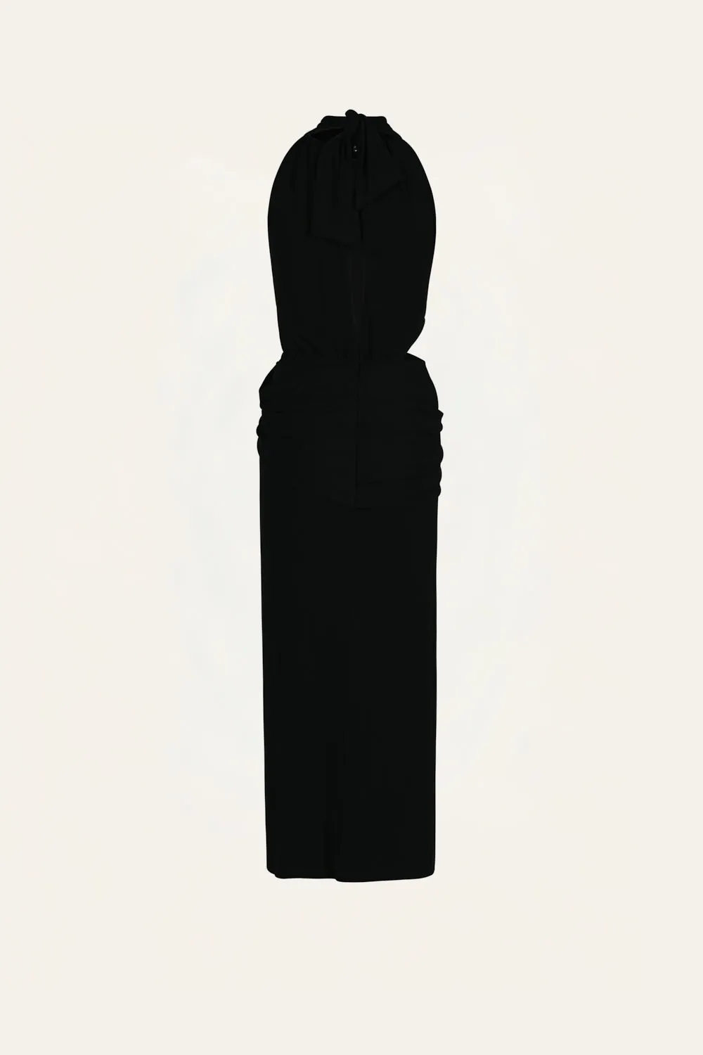 Johanna Ortiz Retro Drape abito maxi nero halter