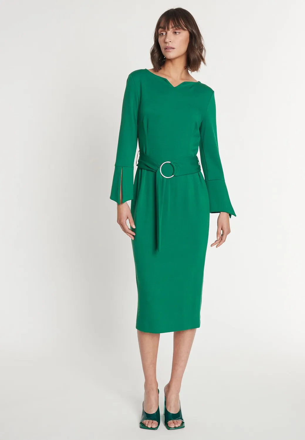 Ana Alcazar Mehine abito tubino midi verde