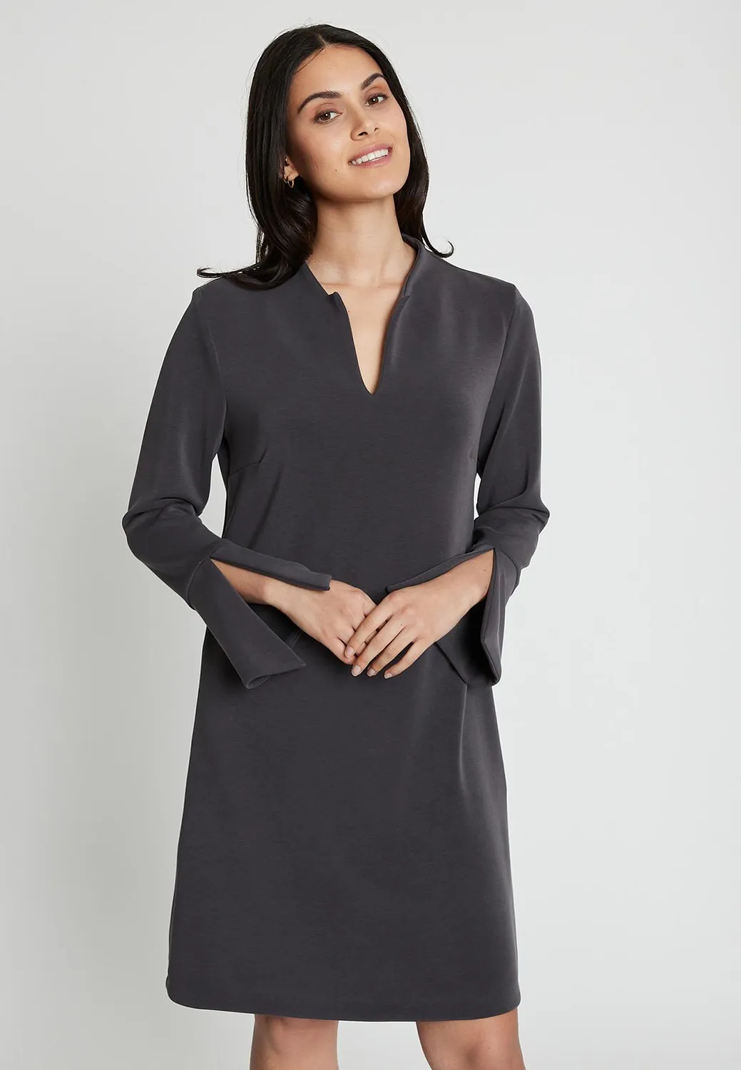 Ana Alcazar Inora abito tunica maniche lunghe grigio