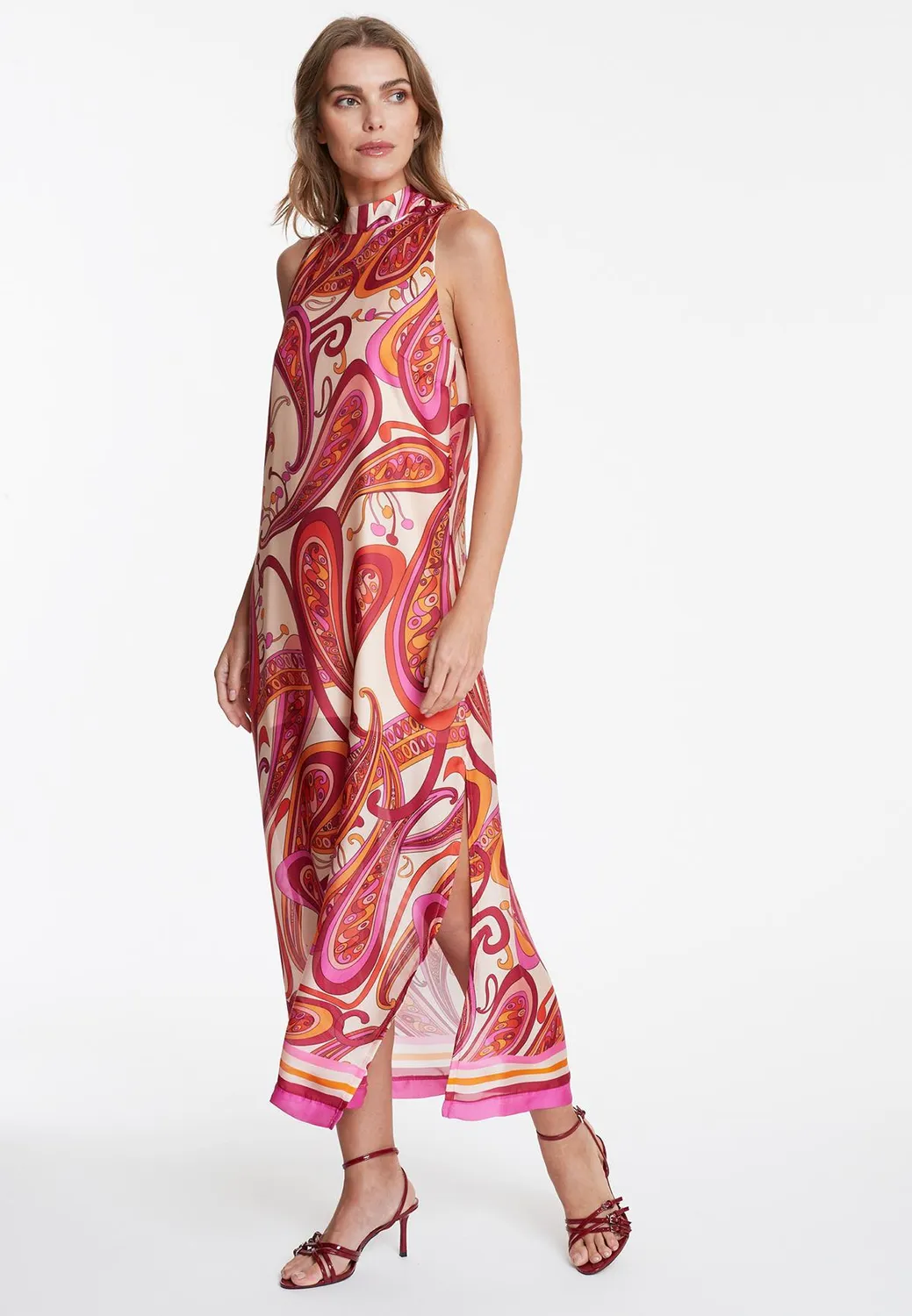 Ana Alcazar Wegana abito maxi fantasia chiffon