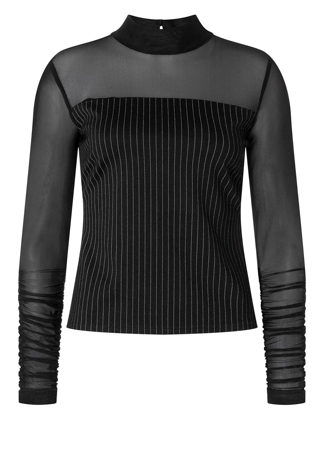 Ana Alcazar Angi top nero gessato elegante