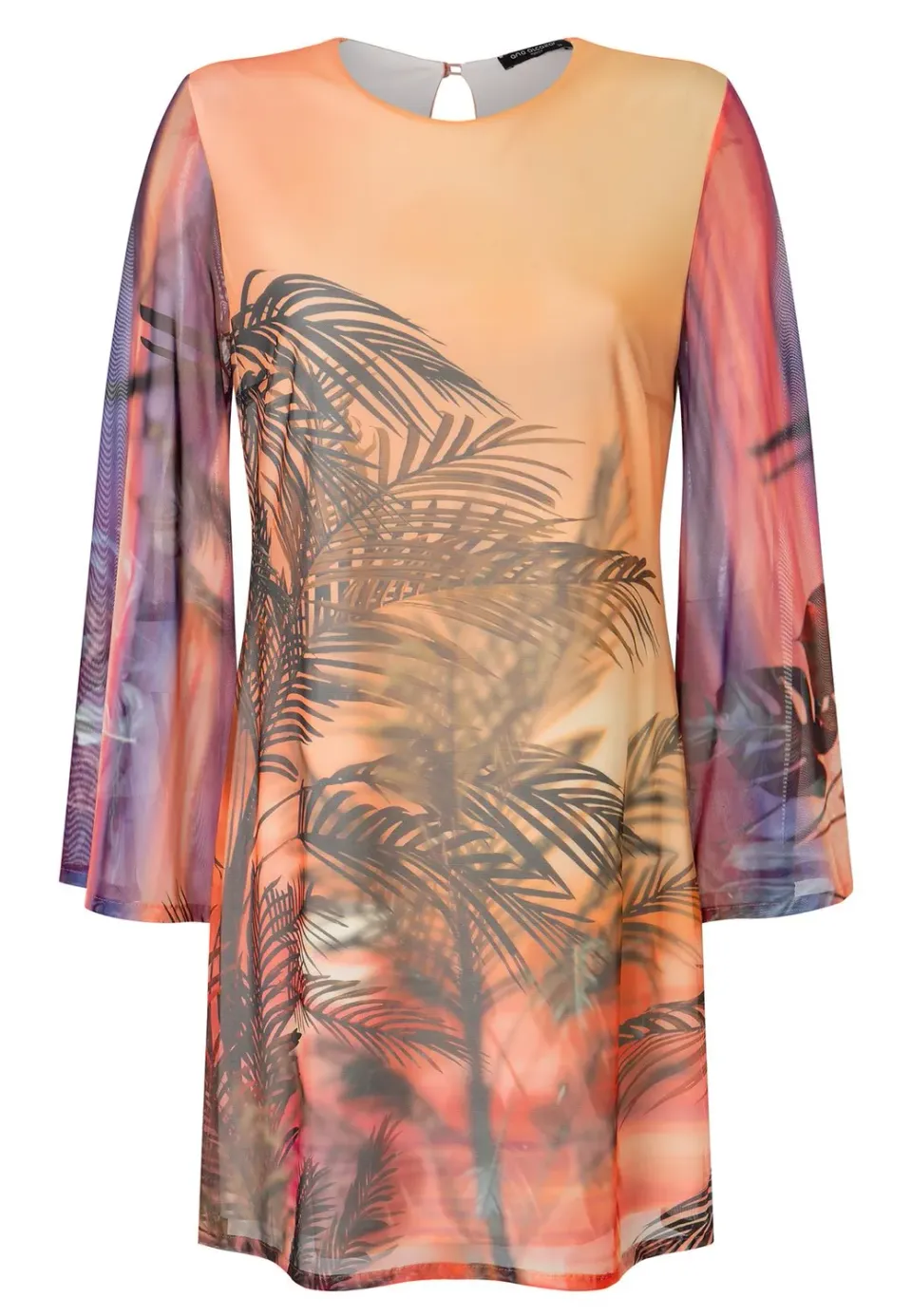 Ana Alcazar Zilla abito palme arancione corto