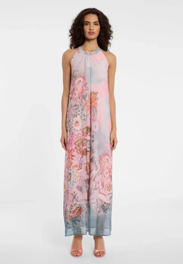 Ana Alcazar Desly abito maxi floreale rosa