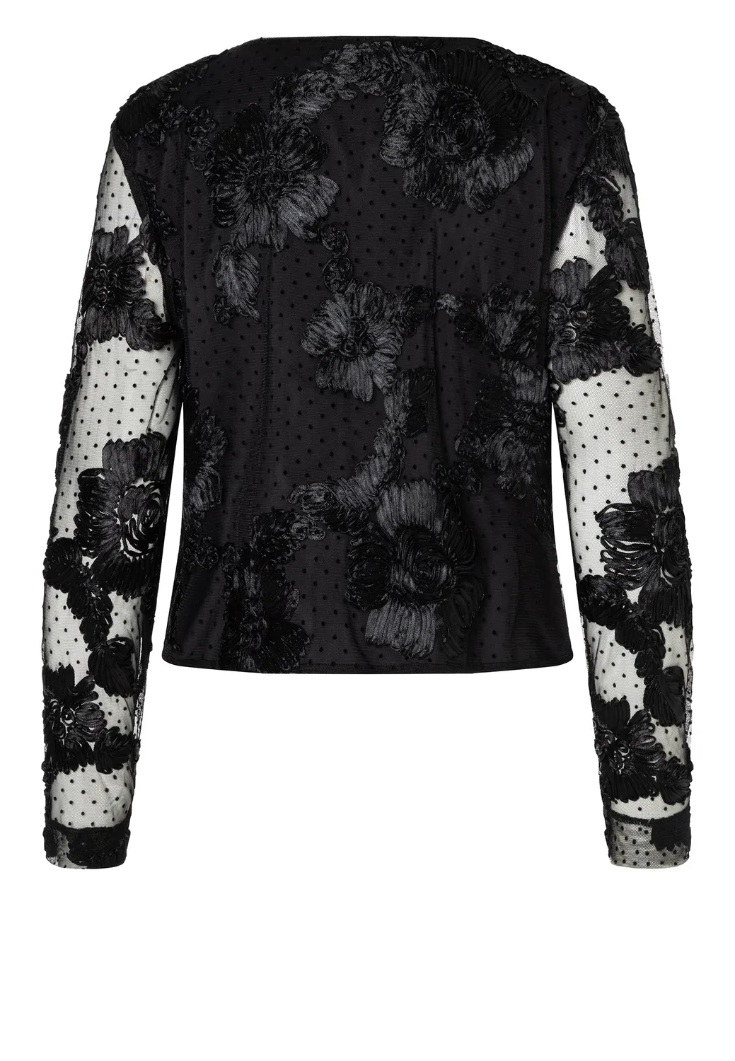 Ana Alcazar Elvie giacca nera fiori chiffon