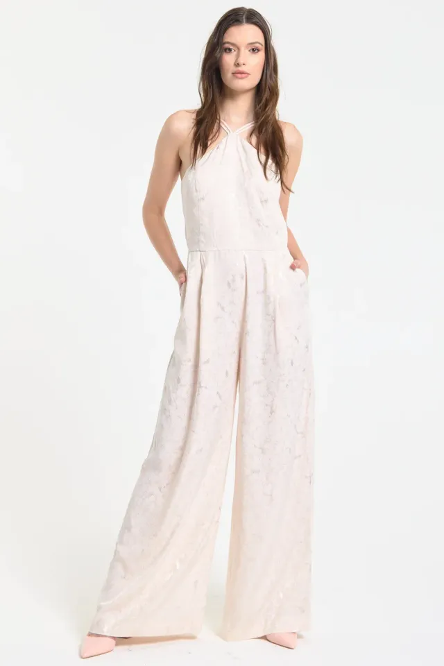 Liquorish tuta champagne jacquard gamba larga crema