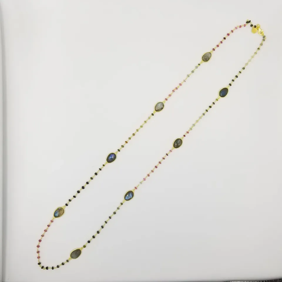 Our Dve Catherine Necklace collana oro labradorite