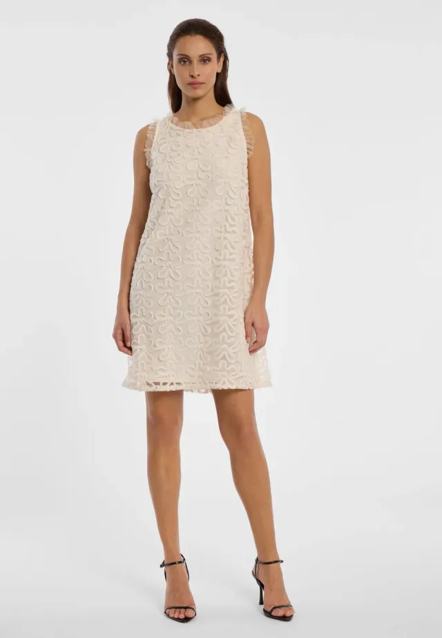 Ana Alcazar Daith abito pizzo avorio con balze
