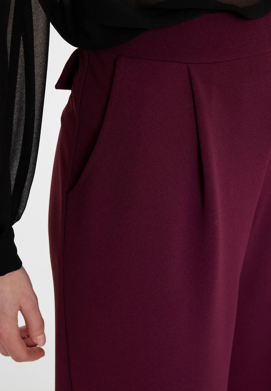 Ana Alcazar Adysa pantaloni palazzo bordeaux pieghe