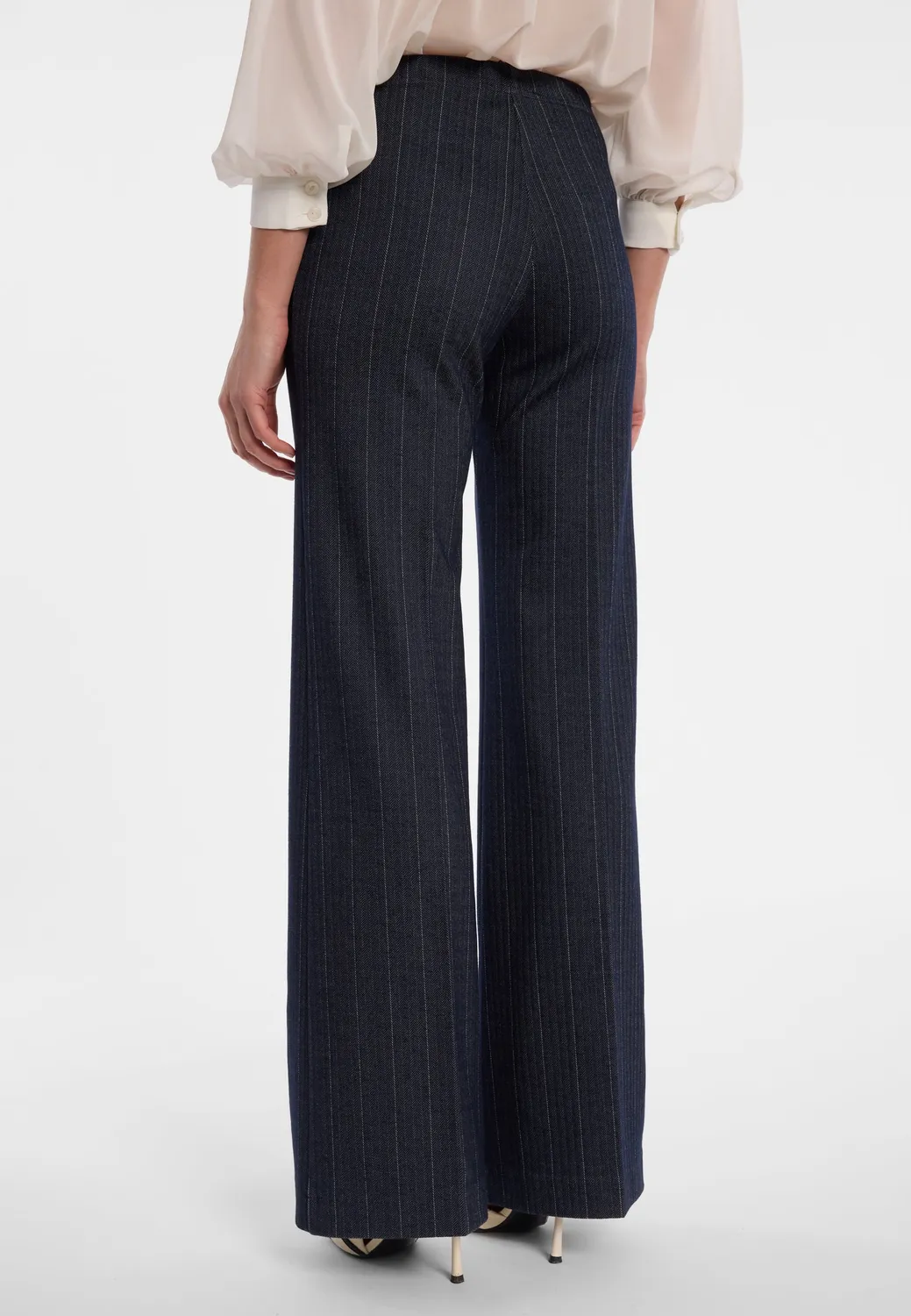 Ana Alcazar Enliro pantaloni bootcut gessati blu