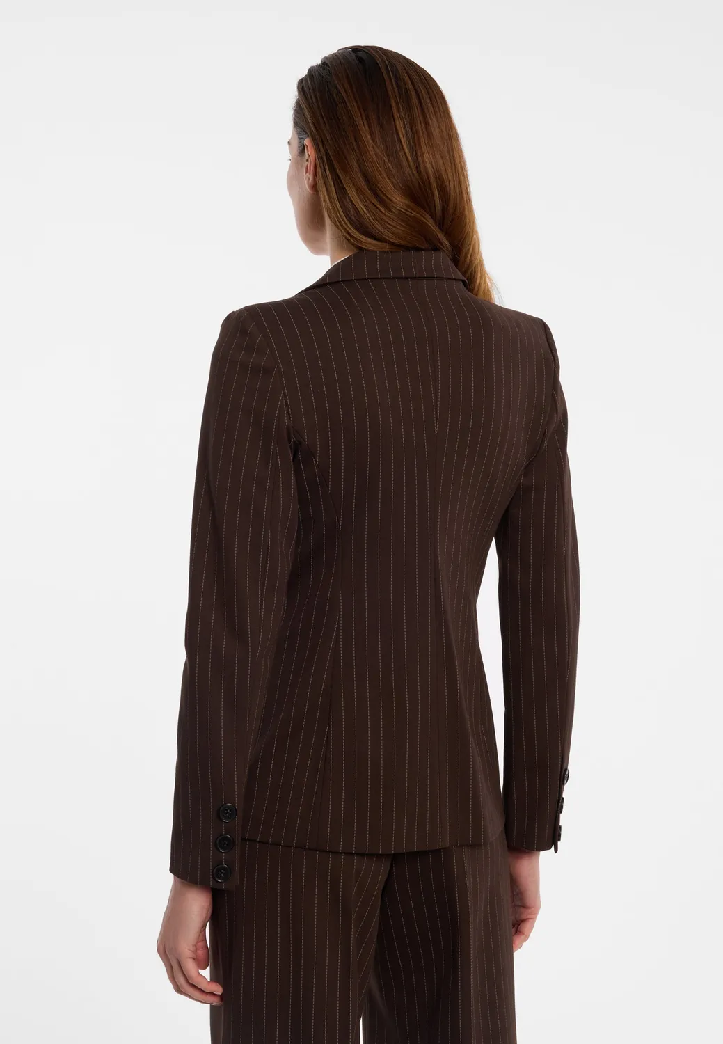 Ana Alcazar Enlyra blazer gessato marrone