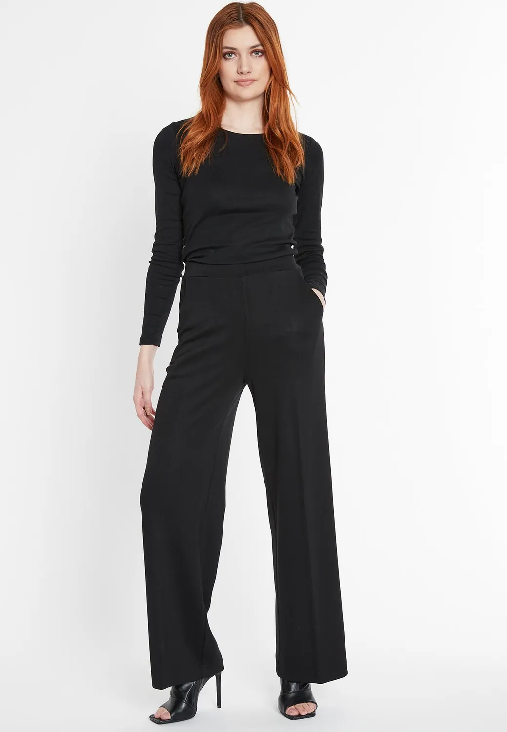 Ana Alcazar Silas pantaloni larghi neri Marlene