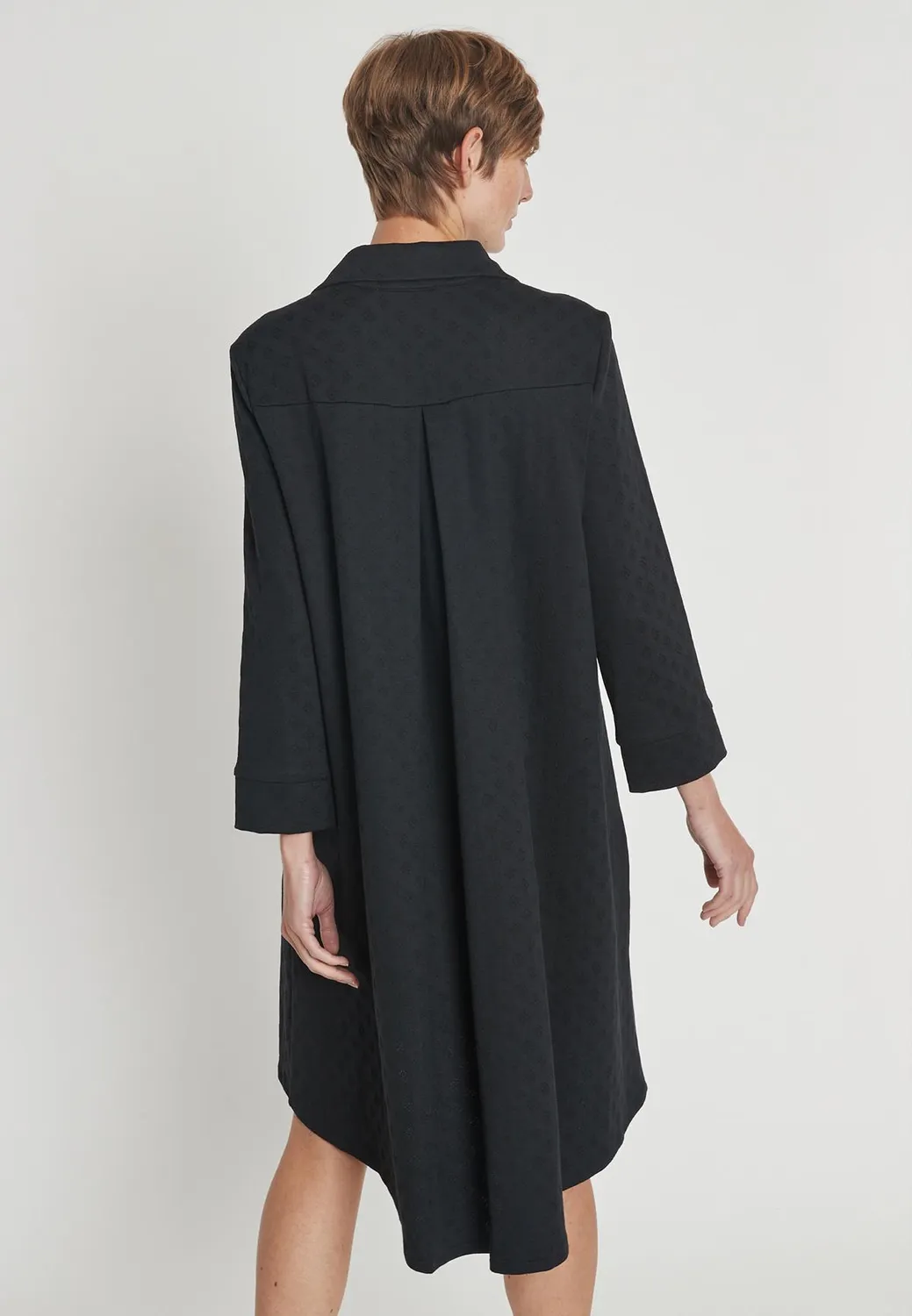 Ana Alcazar Hemki vestito camicia nero a quadri