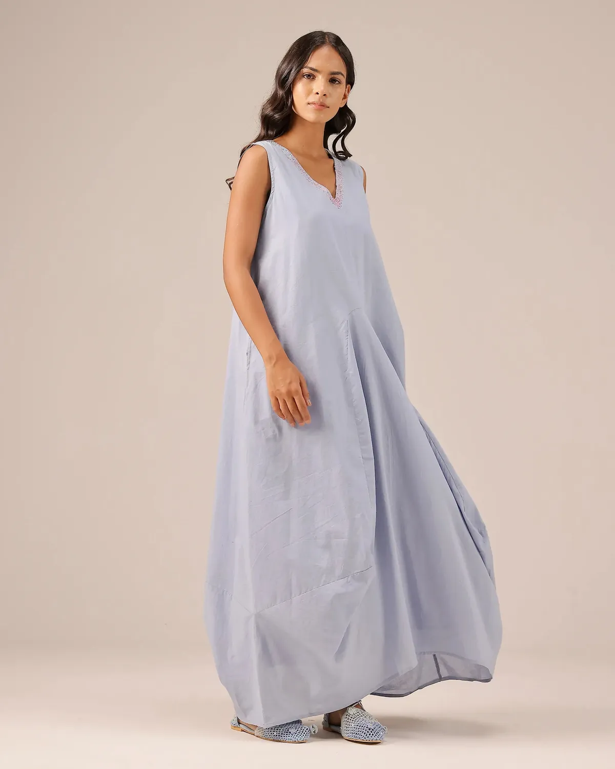 Our Dve Tropical Sorbet Ocean Dusk abito blu cotone