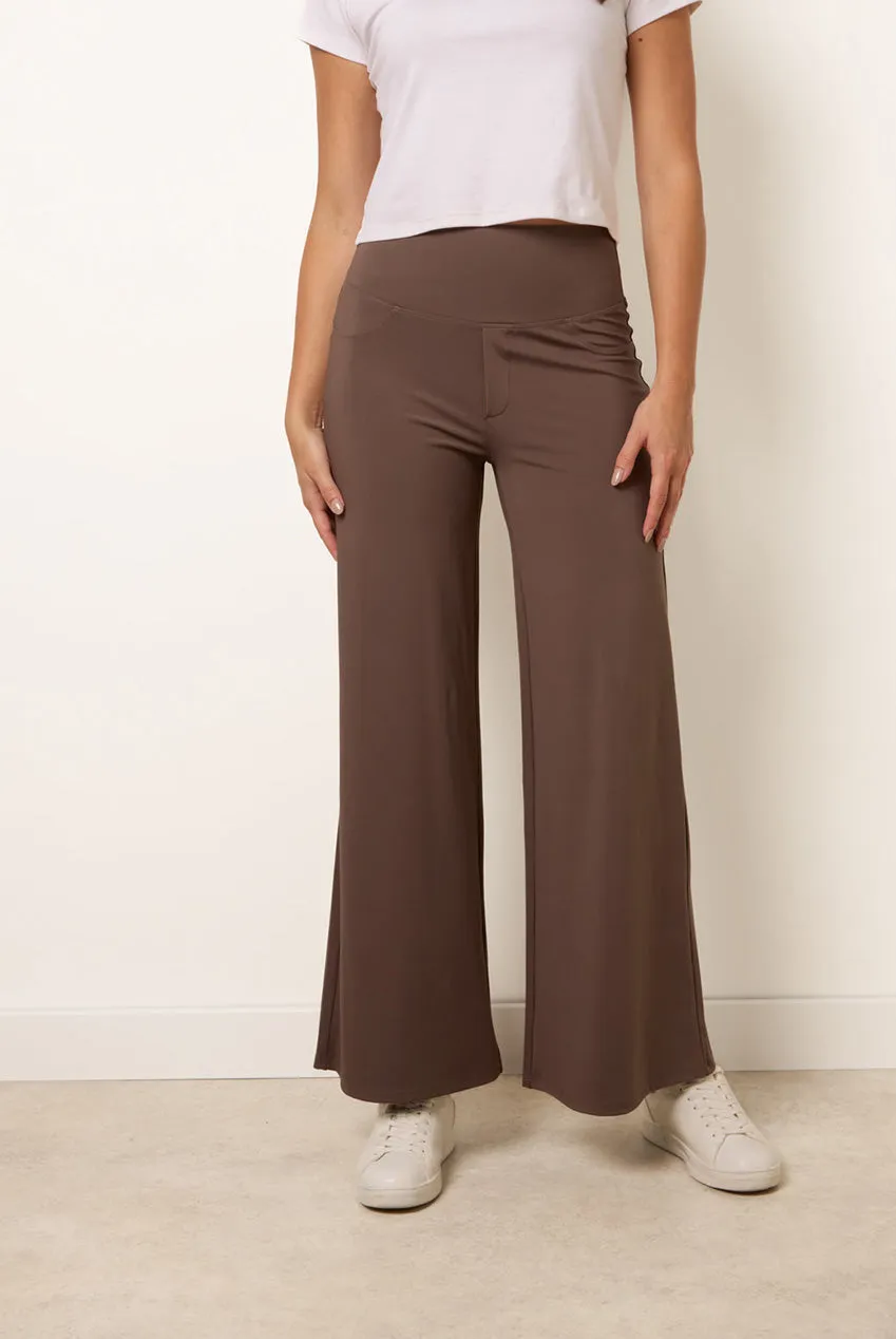 Blue Vanilla Wide Leg Soft Touch pantaloni cioccolato L elastico