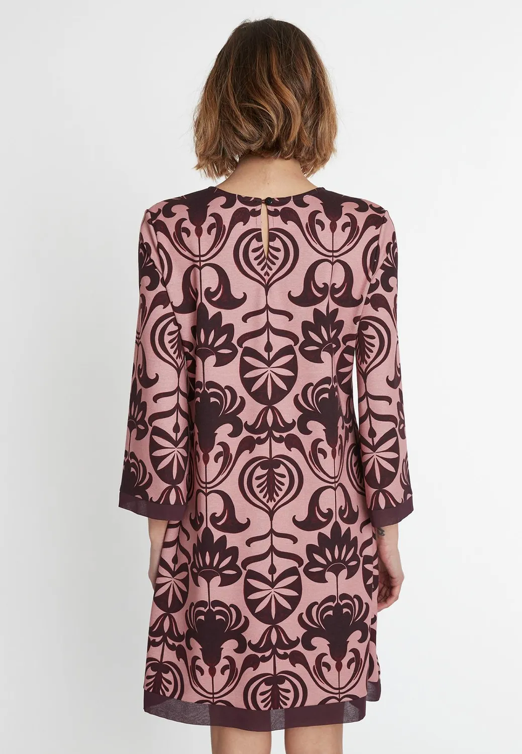 Ana Alcazar Sorina vestito linea A floreale rosa