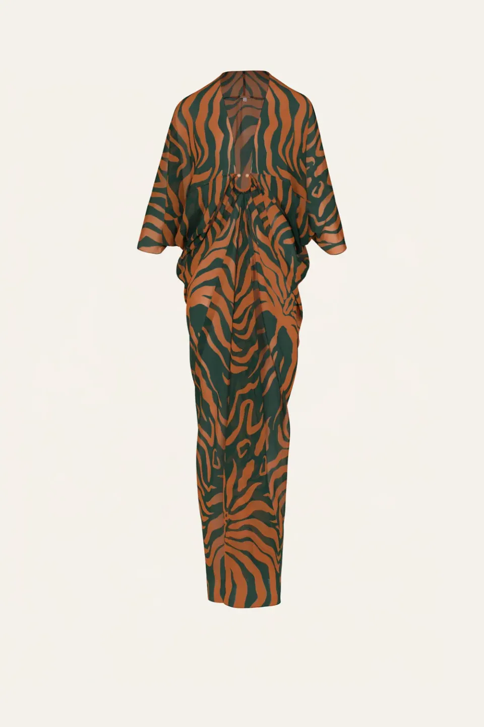 Johanna Ortiz Sensory Tapestry caftano maxi verde georgette