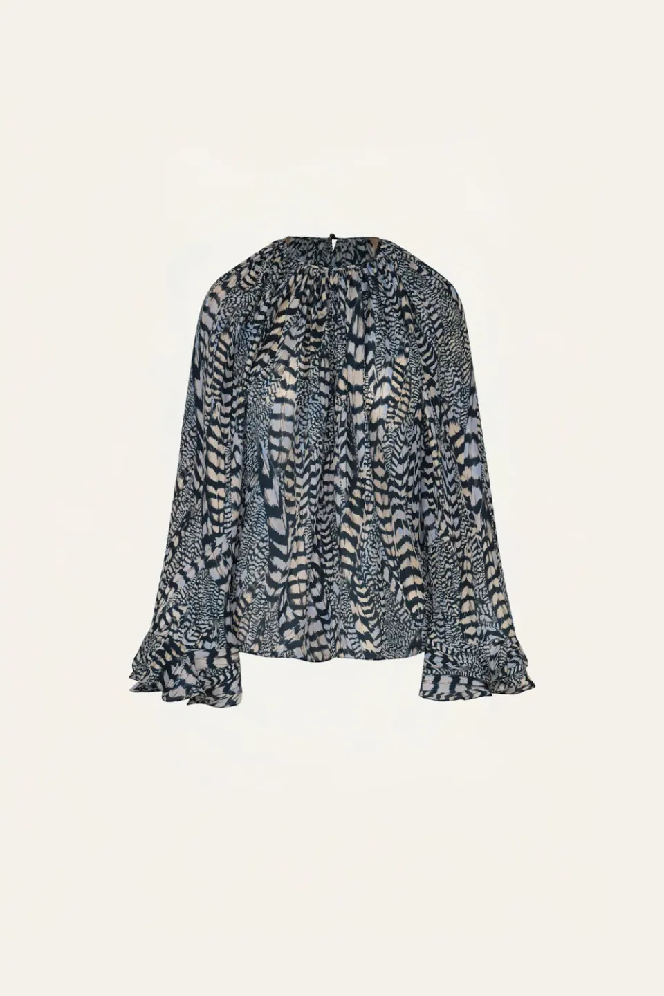 Johanna Ortiz La Bohemia top seta blu navy