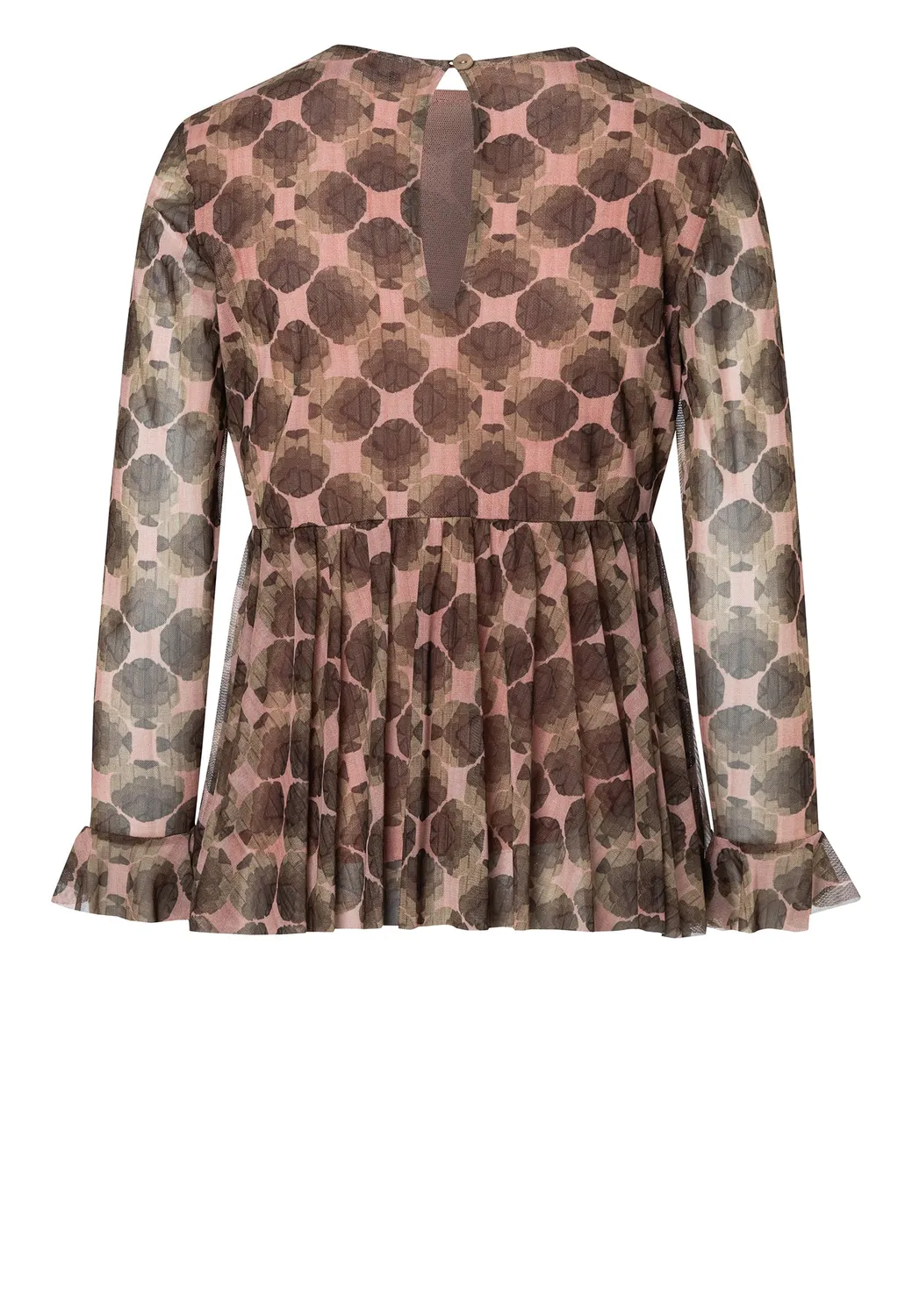 Ana Alcazar Envilis top peplum floreale rosa velo