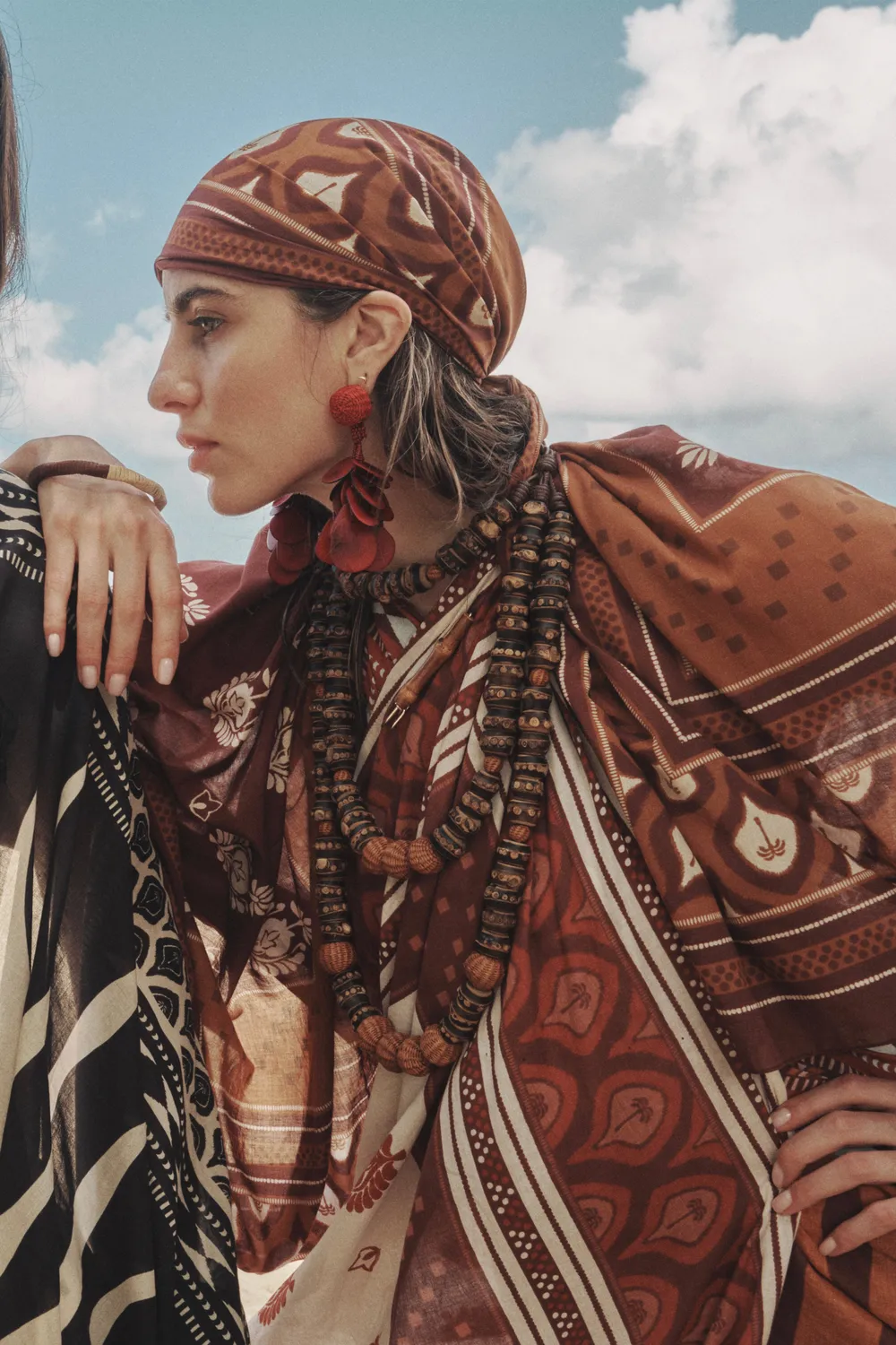 Johanna Ortiz Bamboo Meets Rodeo collana marrone 3 fili