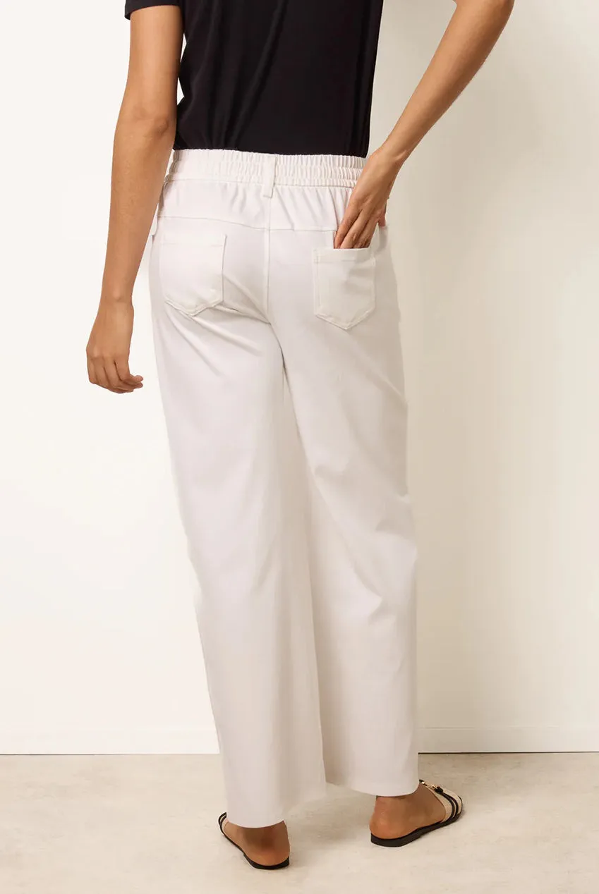 Blue Vanilla Elasticated Tie pantaloni avorio coulisse S-XL