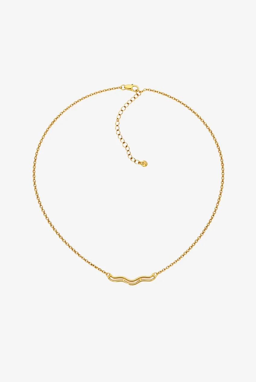 Uchi & Soto Nami Gold Wave collana oro catena fine