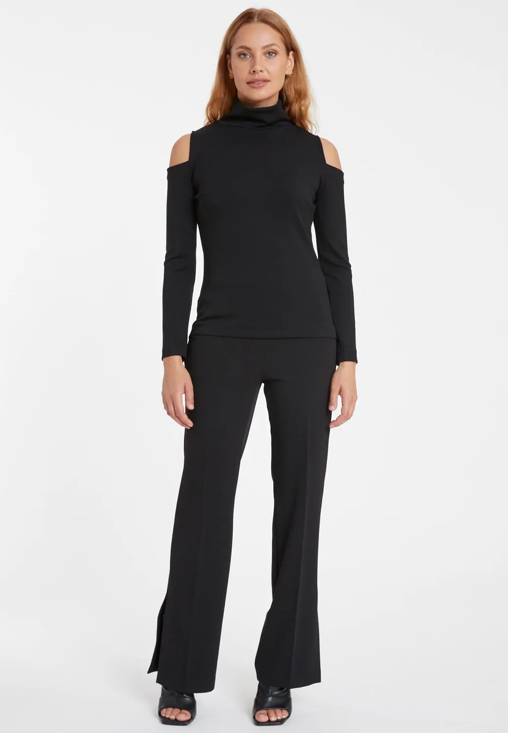 Ana Alcazar Senara top jersey nero cut-out spalle
