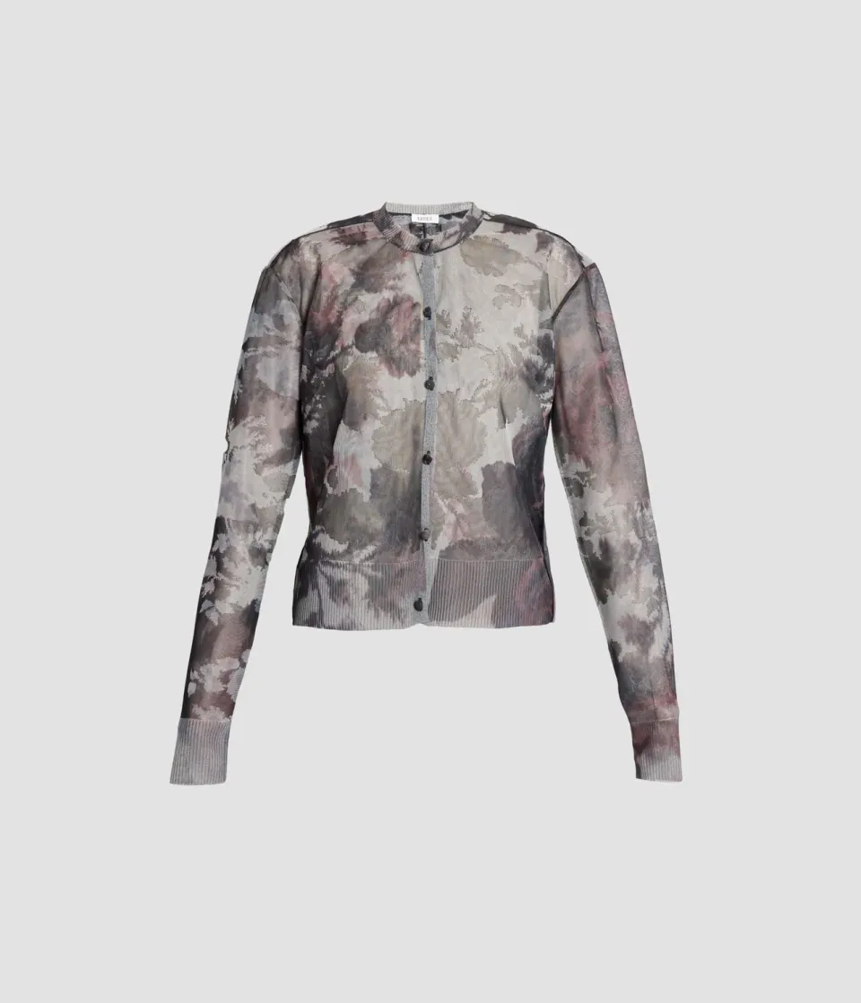 Erdem Cardigan Jacquard Floreale Semivelato