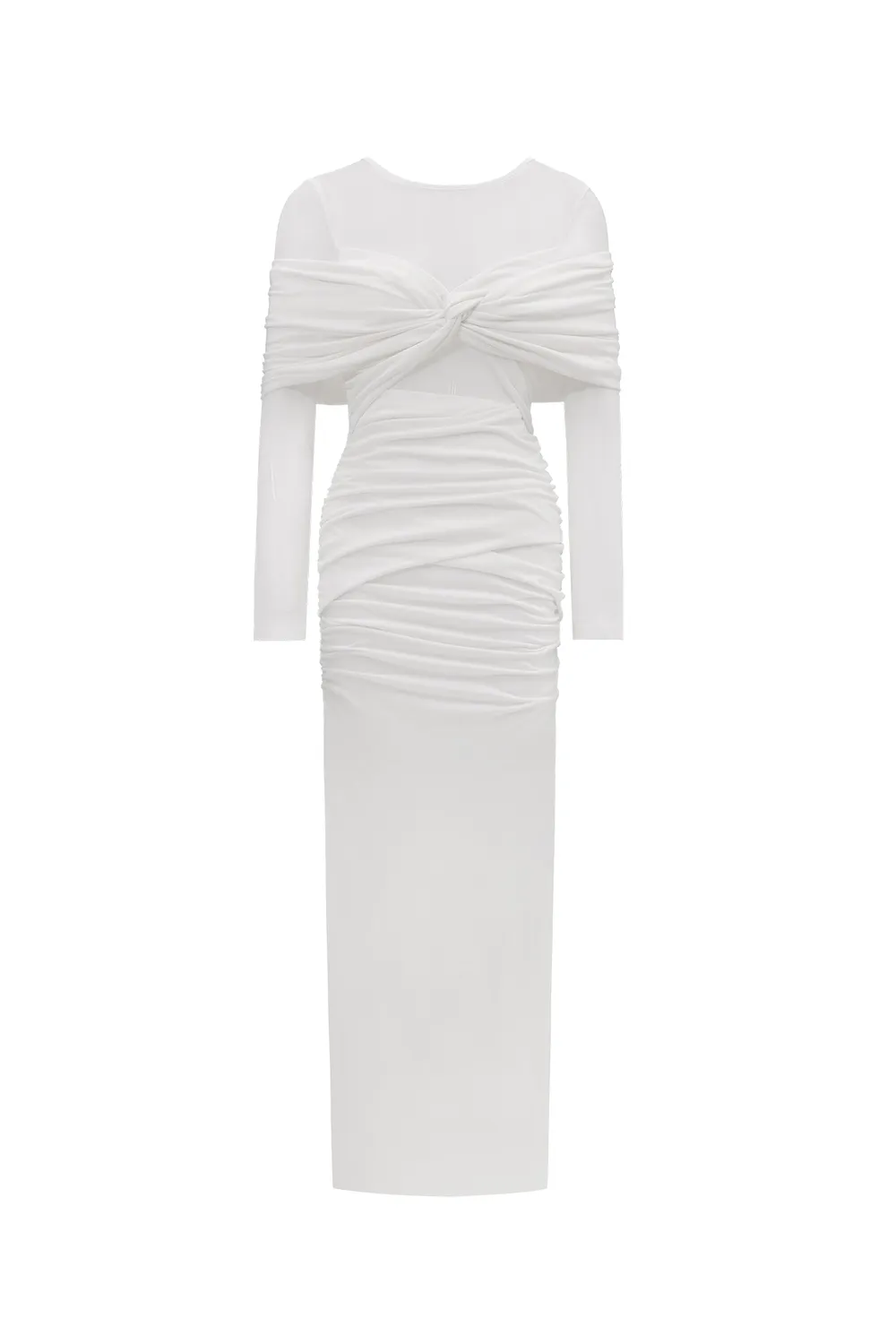 Bella Barnett Ingrid abito maxi bianco S maglia