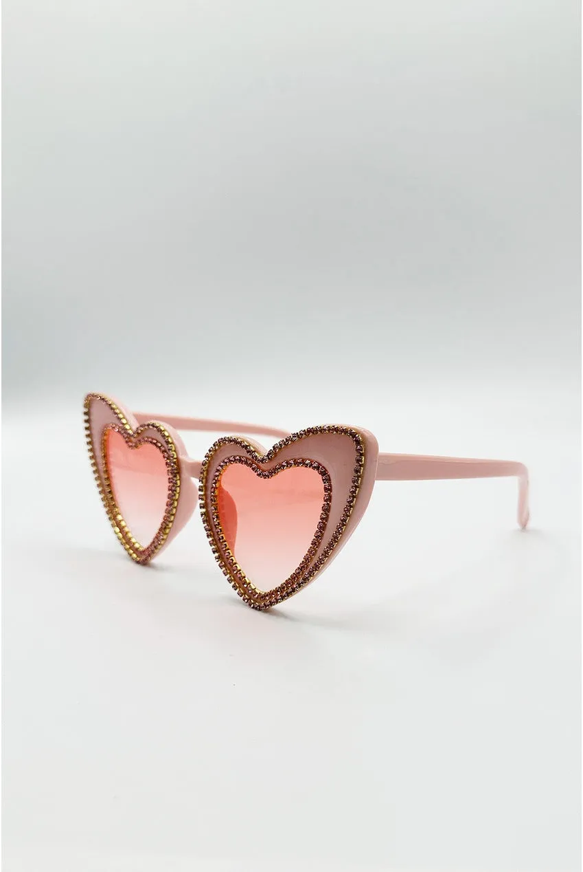 SVNX Heart Shape occhiali da sole rosa cuore