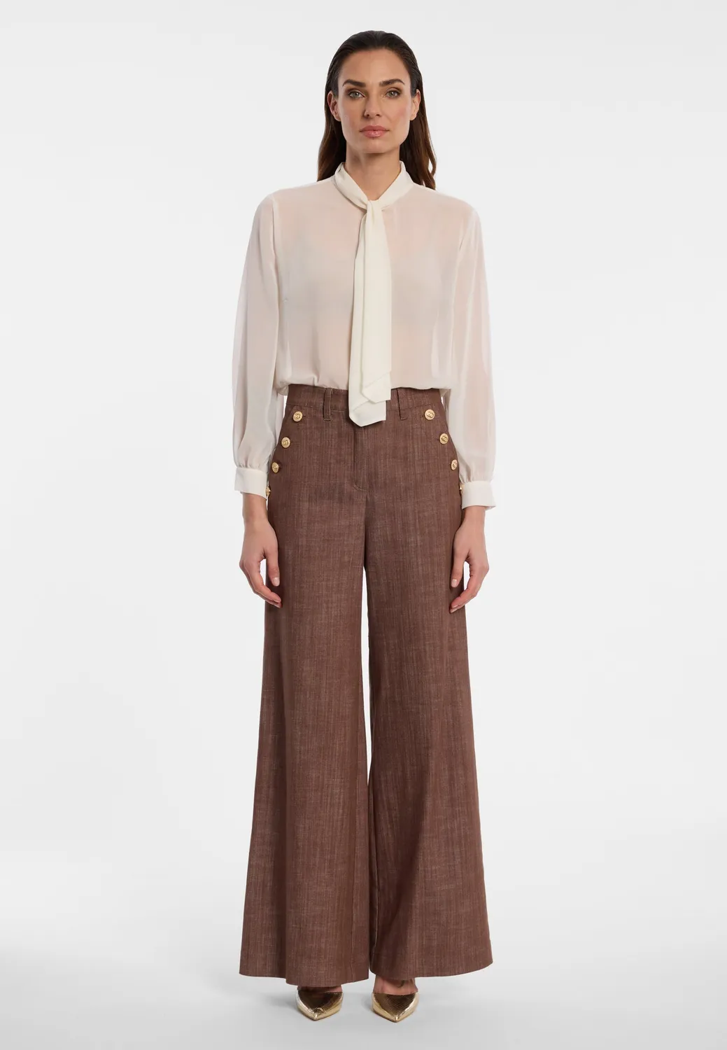 Ana Alcazar Endylis jeans marina cognac elasticizzato
