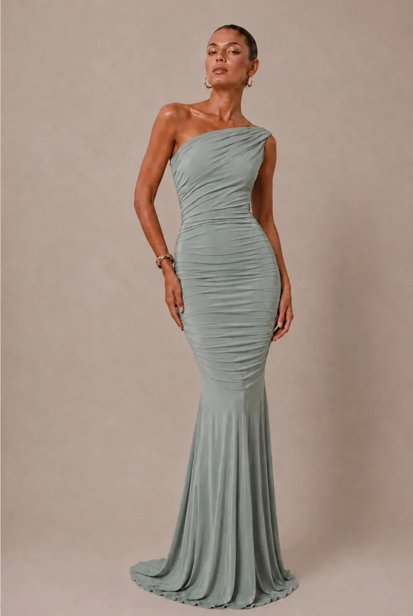 Honor Gold Alicia abito maxi multiway verde salvia