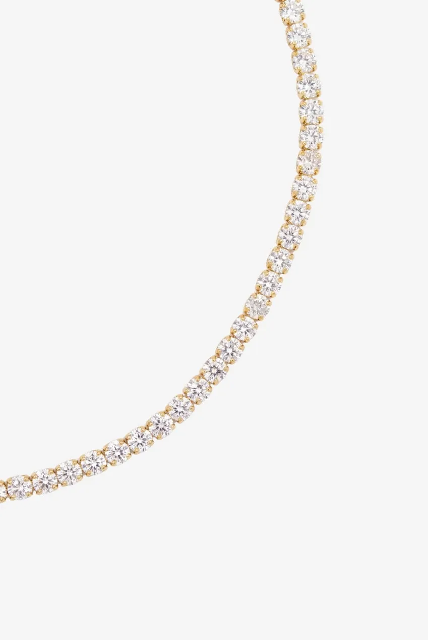 Goddiva Shikaku collana tennis oro pietre chiare