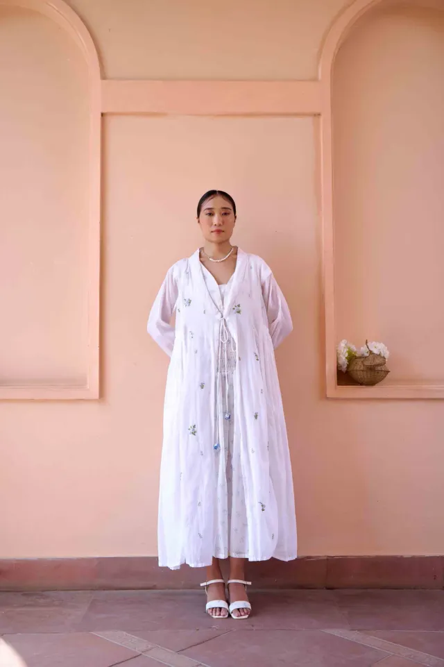 Our Dve Annie abito e giacca White Print cotone S-XXL