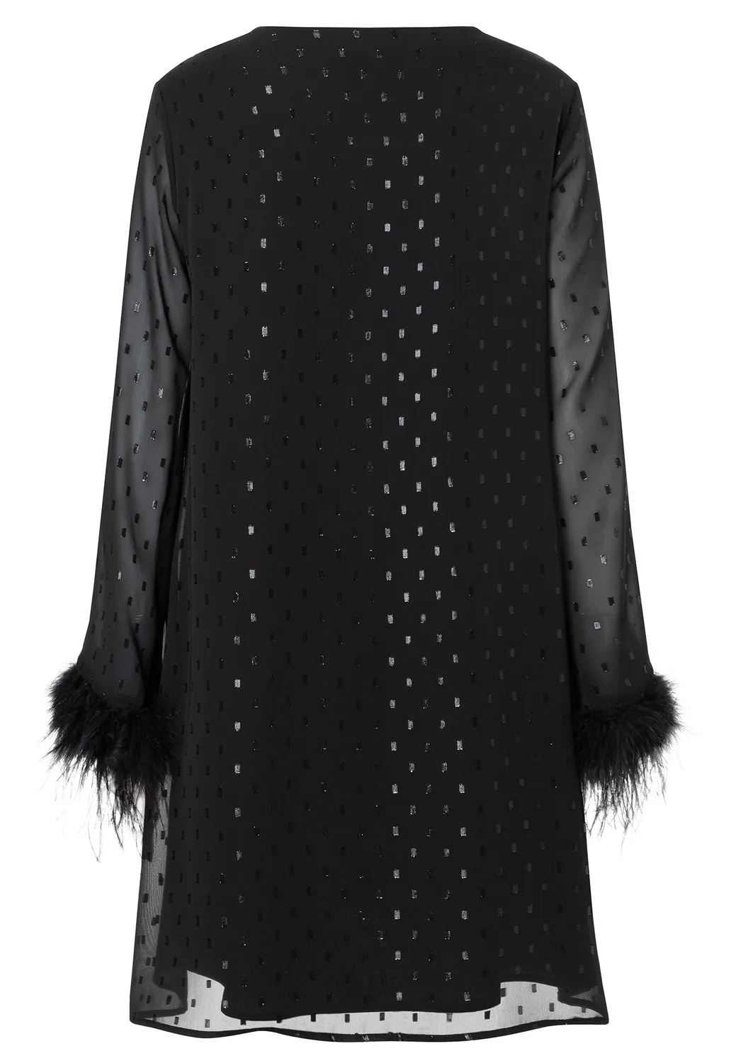 Ana Alcazar Cibly abito chiffon nero piume