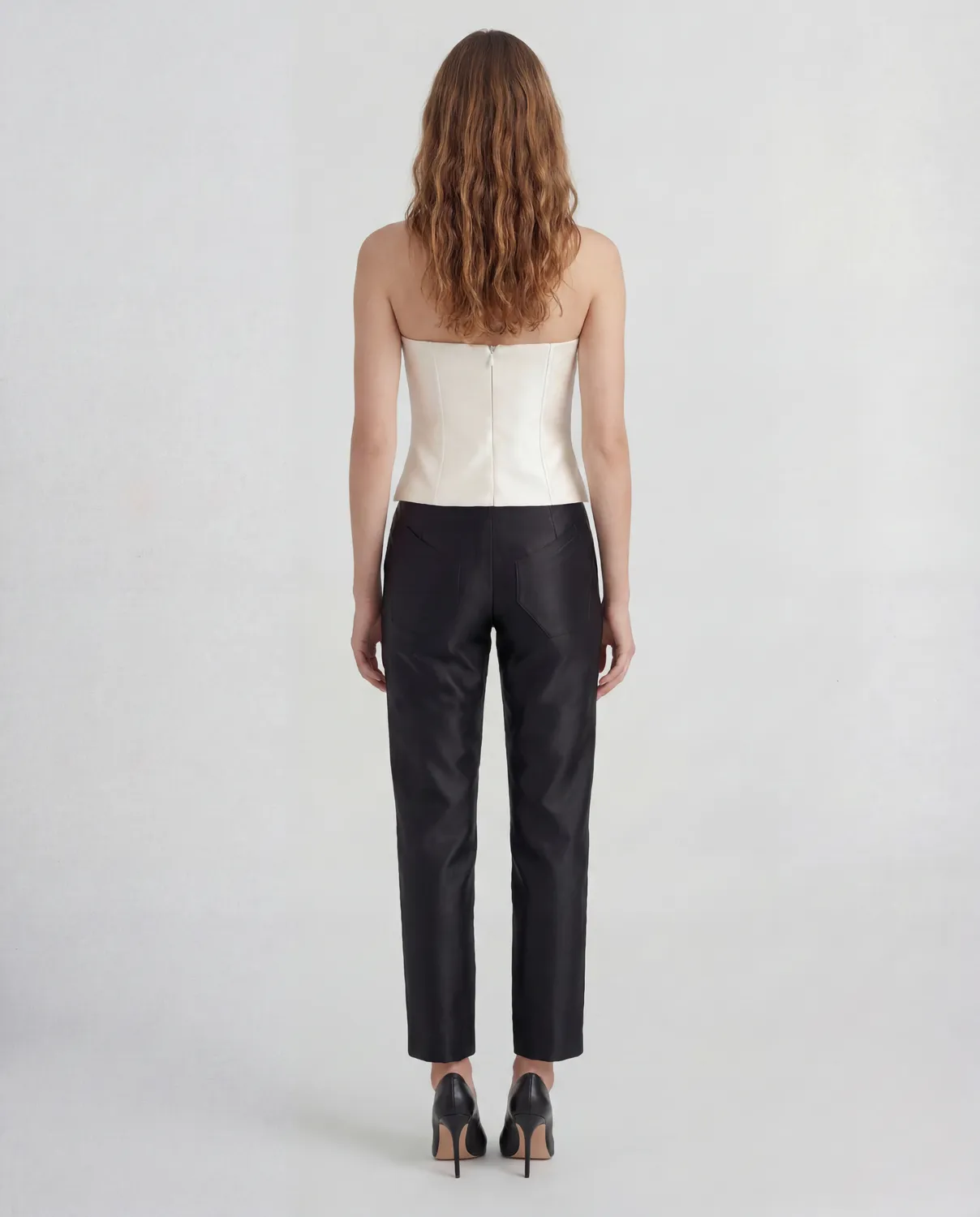 Violante Nessi Dumas top bustier avorio mikado seta