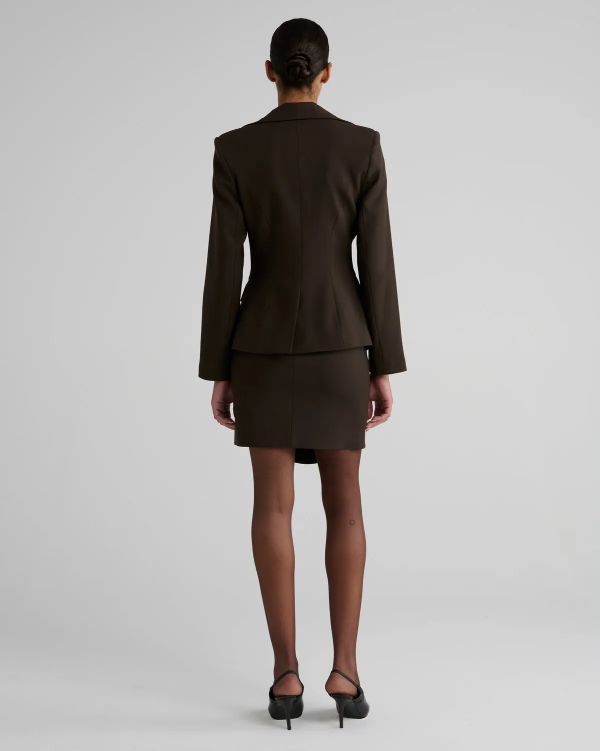 VIOLANTE NESSI Dorazio blazer marrone lana rever astratti