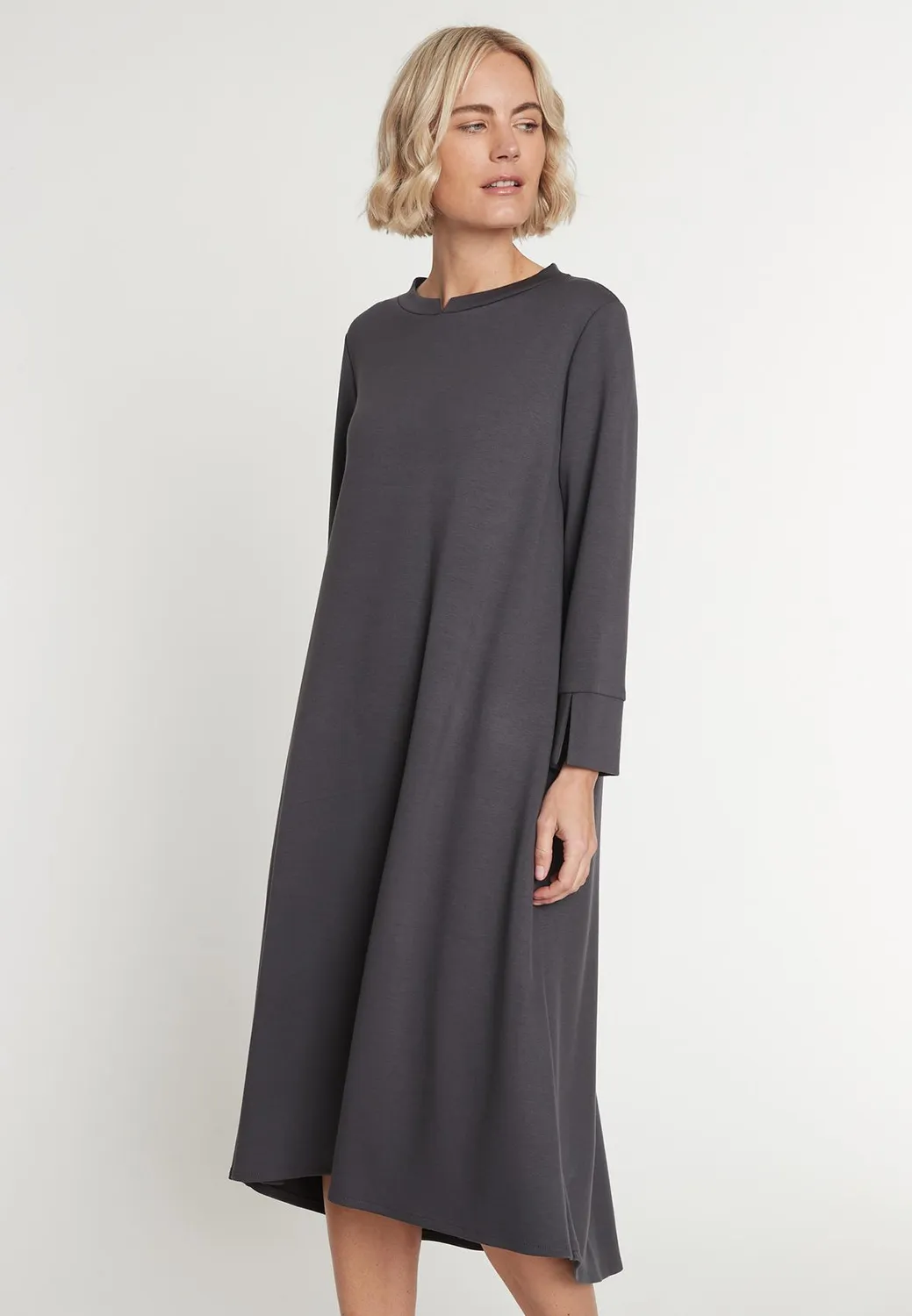 Ana Alcazar Melby abito jersey midi grigio