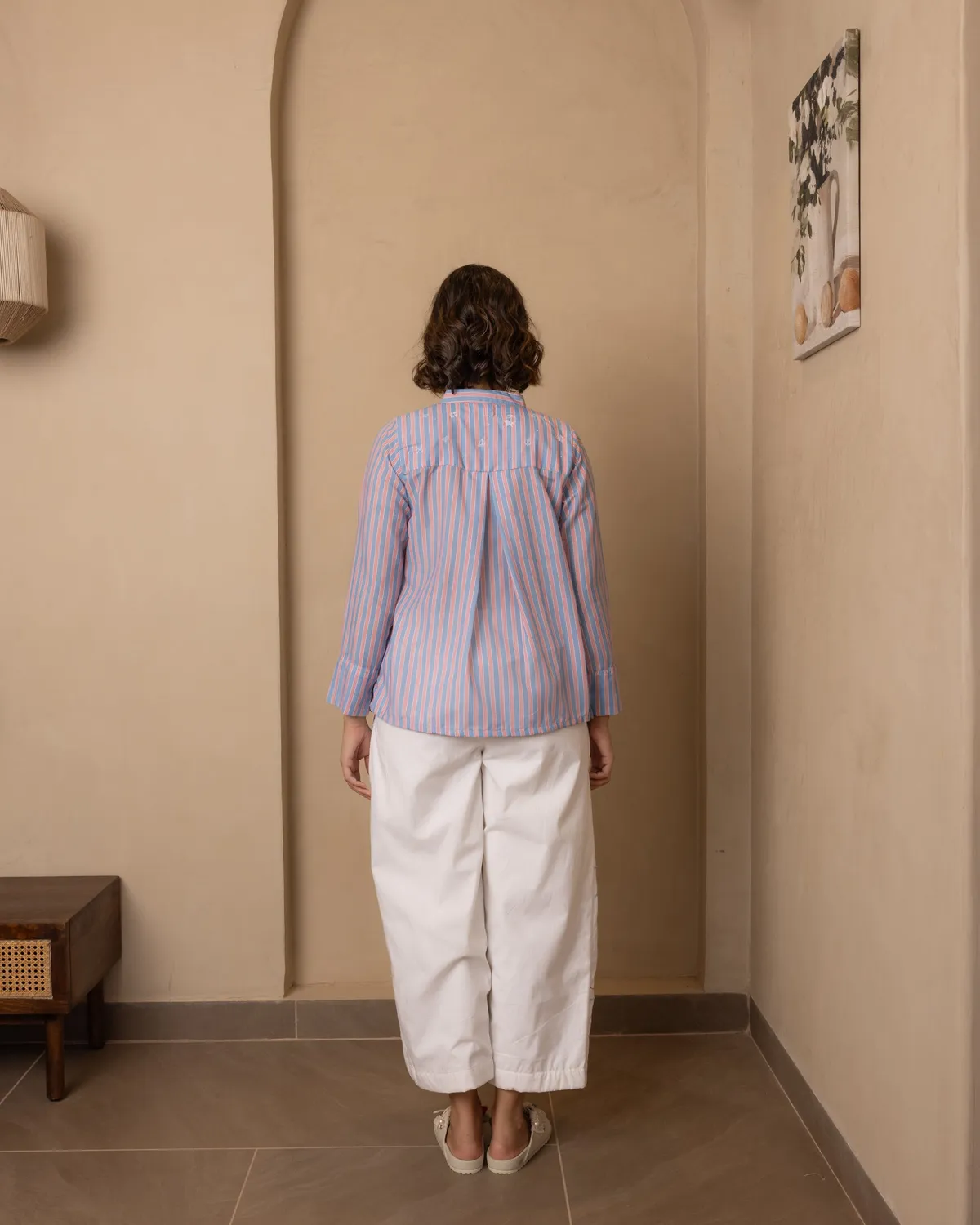 Our Dve Celeste Top and Pants Set completo righe rosso blu