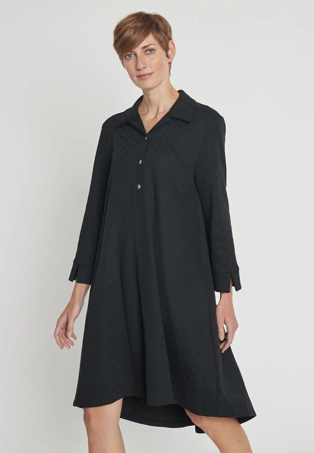 Ana Alcazar Hemki vestito camicia nero a quadri