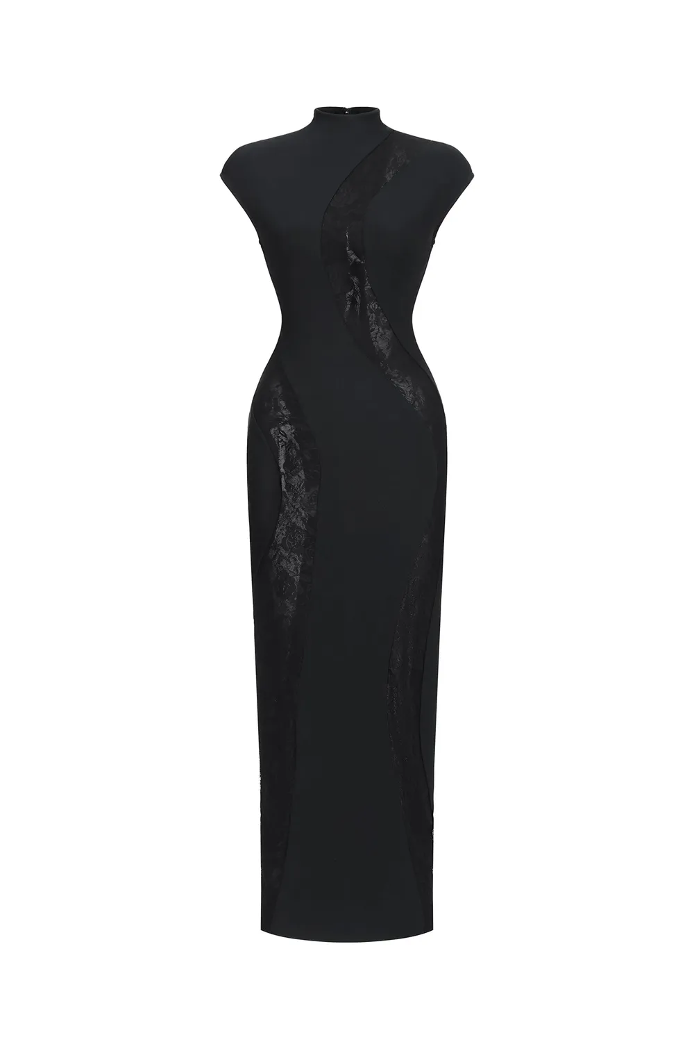 Bella Barnett abito pizzo bandage nero S scollo rotondo