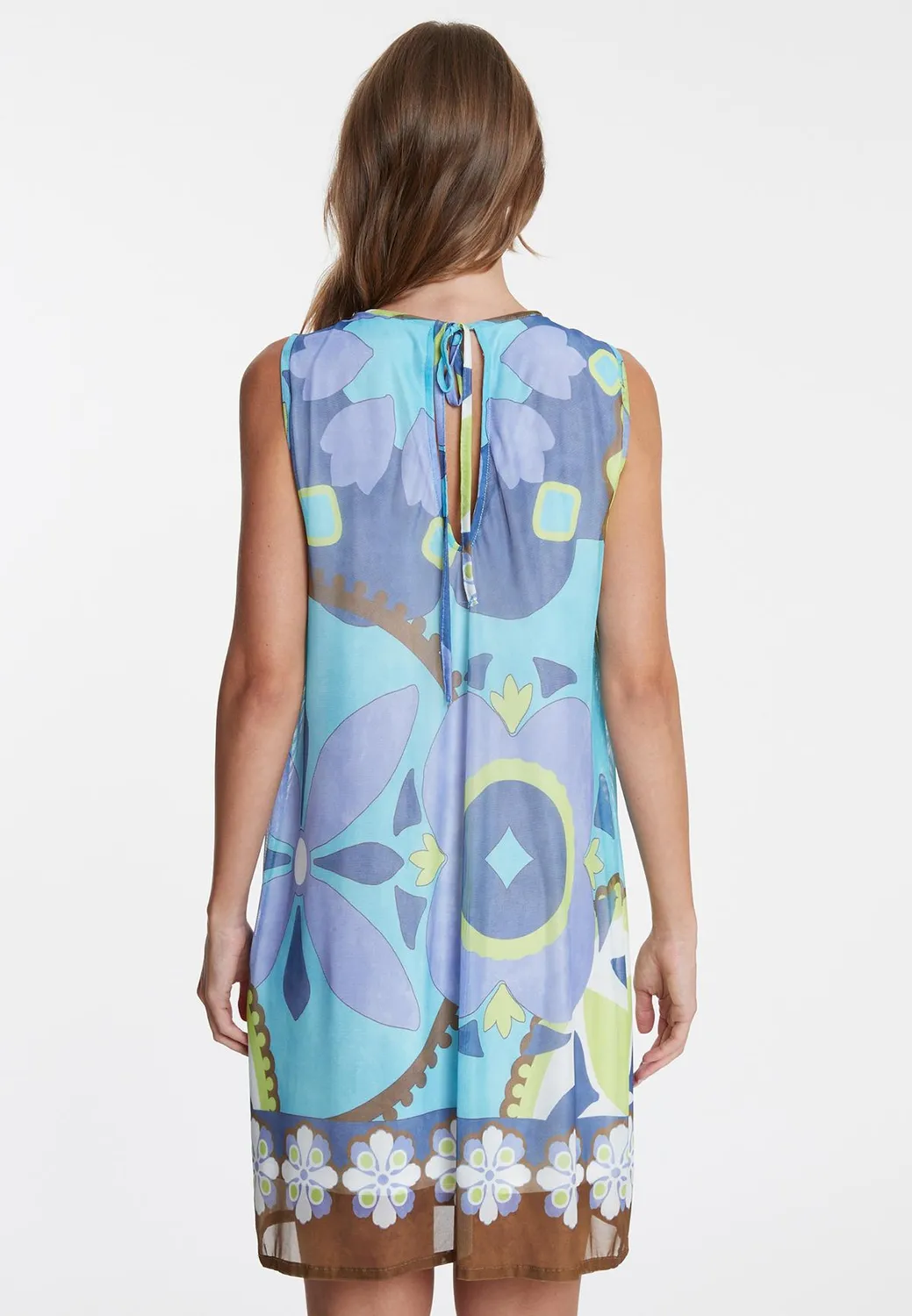 Ana Alcazar Wemona vestito rete azzurro fiori