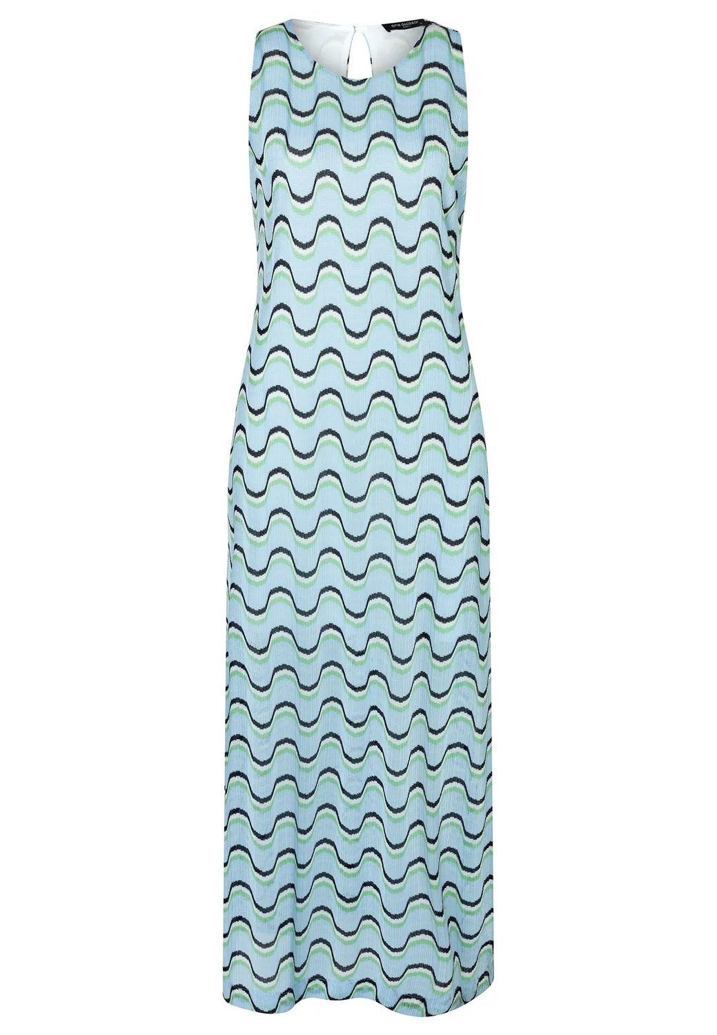 Ana Alcazar Dinea abito maxi onde azzurre