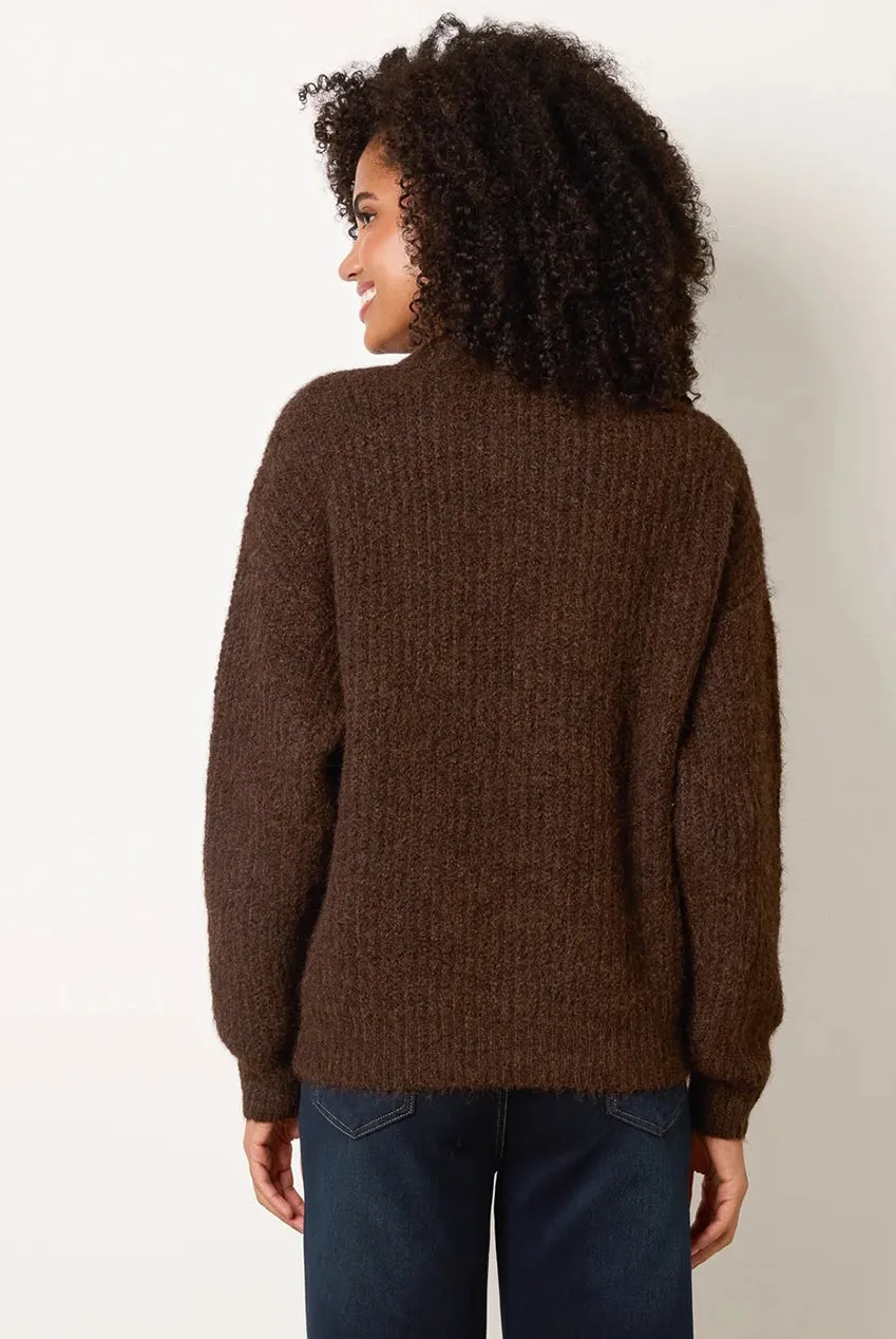 Blue Vanilla Pussybow cardigan cioccolato in maglia