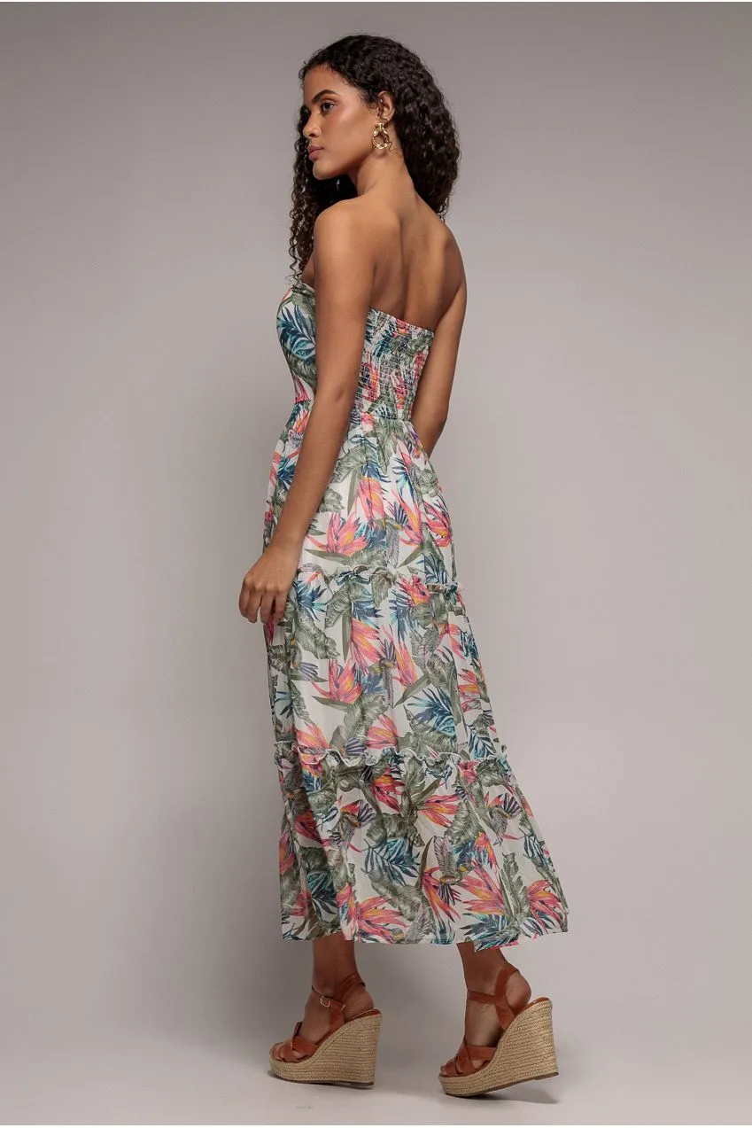 Goddiva DR3562 abito maxi jungle print fascia taglia 10